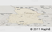 Shaded Relief Panoramic Map of Mount Darwin, semi-desaturated
