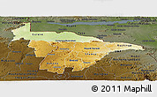 Physical Panoramic Map of Mashonaland Central, darken
