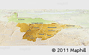 Physical Panoramic Map of Mashonaland Central, lighten