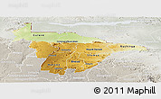 Physical Panoramic Map of Mashonaland Central, lighten, semi-desaturated