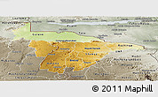 Physical Panoramic Map of Mashonaland Central, semi-desaturated