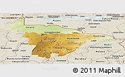 Physical Panoramic Map of Mashonaland Central, shaded relief outside