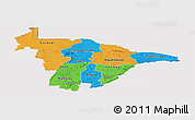 Political Panoramic Map of Mashonaland Central, cropped outside