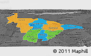 Political Panoramic Map of Mashonaland Central, darken, desaturated