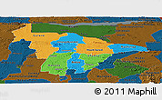 Political Panoramic Map of Mashonaland Central, darken