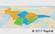 Political Panoramic Map of Mashonaland Central, lighten