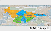 Political Panoramic Map of Mashonaland Central, lighten, semi-desaturated