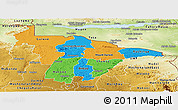 Political Panoramic Map of Mashonaland Central, physical outside