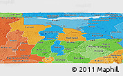 Political Panoramic Map of Mashonaland Central, political shades outside