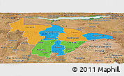 Political Panoramic Map of Mashonaland Central, satellite outside