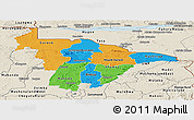 Political Panoramic Map of Mashonaland Central, shaded relief outside