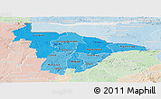 Political Shades Panoramic Map of Mashonaland Central, lighten