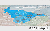 Political Shades Panoramic Map of Mashonaland Central, lighten, semi-desaturated