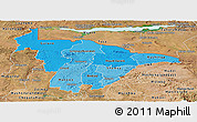 Political Shades Panoramic Map of Mashonaland Central, satellite outside