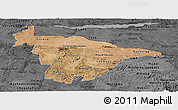 Satellite Panoramic Map of Mashonaland Central, darken, desaturated