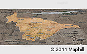 Satellite Panoramic Map of Mashonaland Central, darken, semi-desaturated