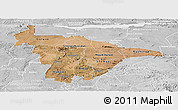 Satellite Panoramic Map of Mashonaland Central, lighten, desaturated