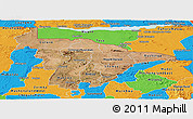 Satellite Panoramic Map of Mashonaland Central, political outside