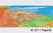 Satellite Panoramic Map of Mashonaland Central, political shades outside