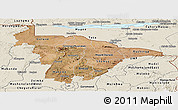 Satellite Panoramic Map of Mashonaland Central, shaded relief outside