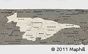 Shaded Relief Panoramic Map of Mashonaland Central, darken