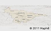Shaded Relief Panoramic Map of Mashonaland Central, lighten, semi-desaturated