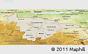 Shaded Relief Panoramic Map of Mashonaland Central, physical outside