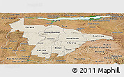 Shaded Relief Panoramic Map of Mashonaland Central, satellite outside