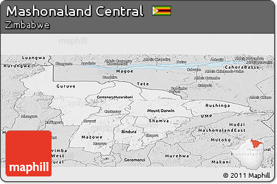 Silver Style Panoramic Map of Mashonaland Central