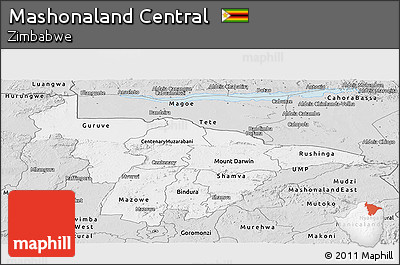 Silver Style Panoramic Map of Mashonaland Central