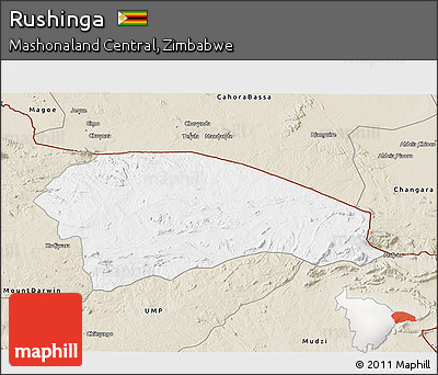 Classic Style 3D Map of Rushinga