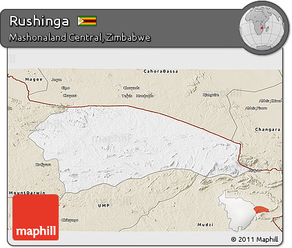 Classic Style 3D Map of Rushinga