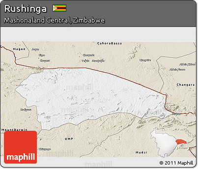 Classic Style 3D Map of Rushinga