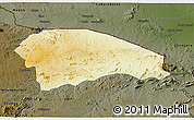 Physical 3D Map of Rushinga, darken