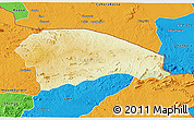 Physical 3D Map of Rushinga, political outside