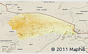 Physical 3D Map of Rushinga, shaded relief outside