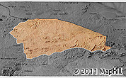 Satellite 3D Map of Rushinga, darken, desaturated