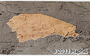 Satellite 3D Map of Rushinga, darken, semi-desaturated