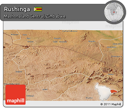 Satellite 3D Map of Rushinga