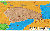 Satellite 3D Map of Rushinga, political outside