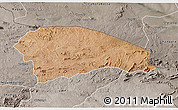 Satellite 3D Map of Rushinga, semi-desaturated
