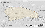Shaded Relief 3D Map of Rushinga, desaturated