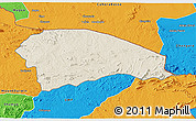 Shaded Relief 3D Map of Rushinga, political outside