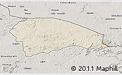 Shaded Relief 3D Map of Rushinga, semi-desaturated