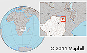 Gray Location Map of Rushinga, highlighted country