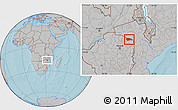 Gray Location Map of Rushinga, hill shading