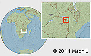 Savanna Style Location Map of Rushinga, hill shading