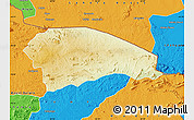 Physical Map of Rushinga, political outside