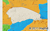 Shaded Relief Map of Rushinga, political outside