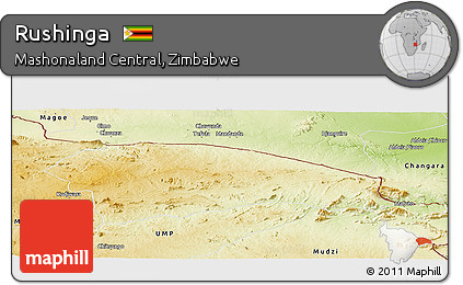 Physical Panoramic Map of Rushinga